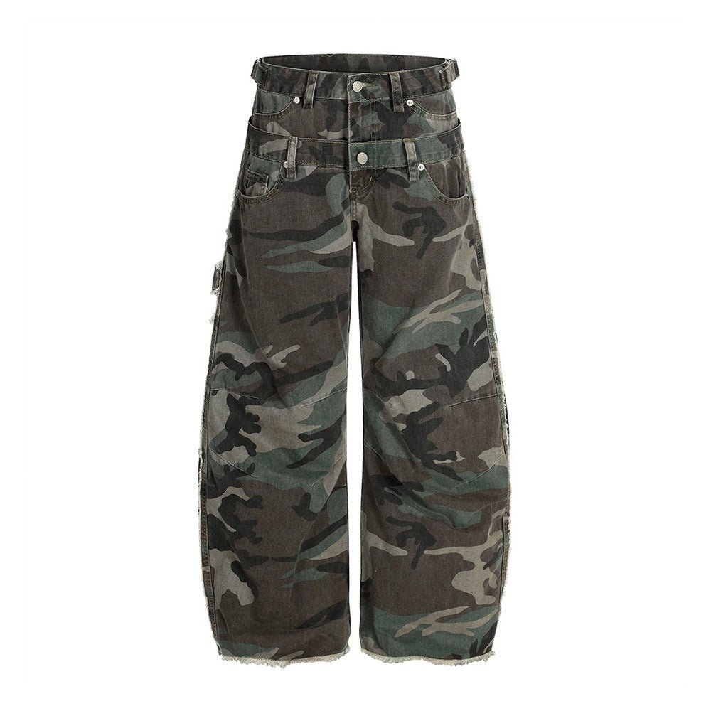 Side Adjustable Belts Camo Cargo Pants - Thrashink