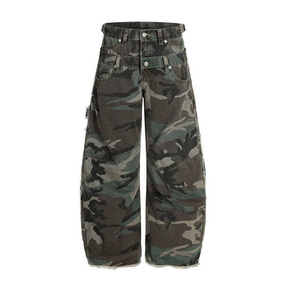 Side Adjustable Belts Camo Cargo Pants - Thrashink