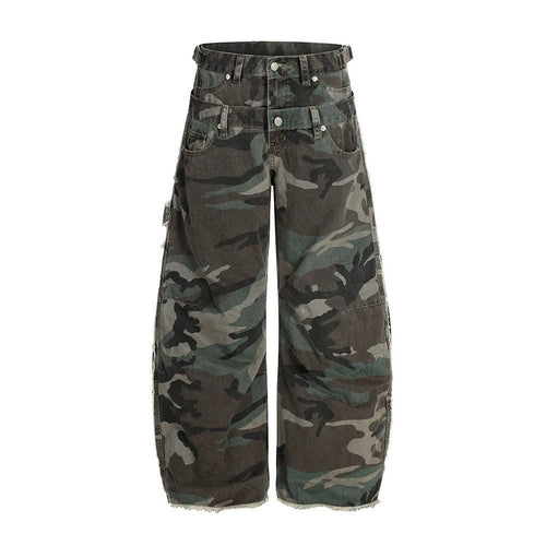 Side Adjustable Belts Camo Cargo Pants - Thrashink