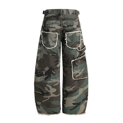 Side Adjustable Belts Camo Cargo Pants - Thrashink
