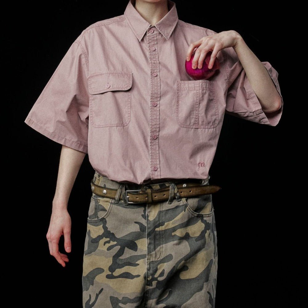 Simple Base Washed Shirt - Thrashink