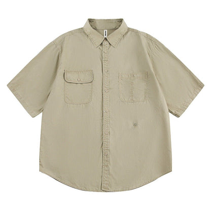 Simple Base Washed Shirt - Thrashink