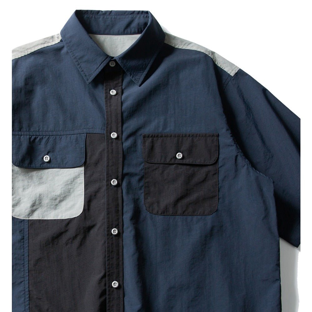 Simple Color Patch Shirt - Thrashink
