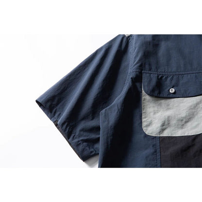 Simple Color Patch Shirt - Thrashink