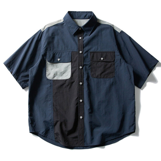 Simple Color Patch Shirt - Thrashink