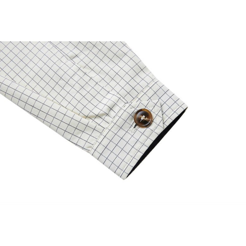 Simple Contrast Collar Plaid Jacket - Thrashink