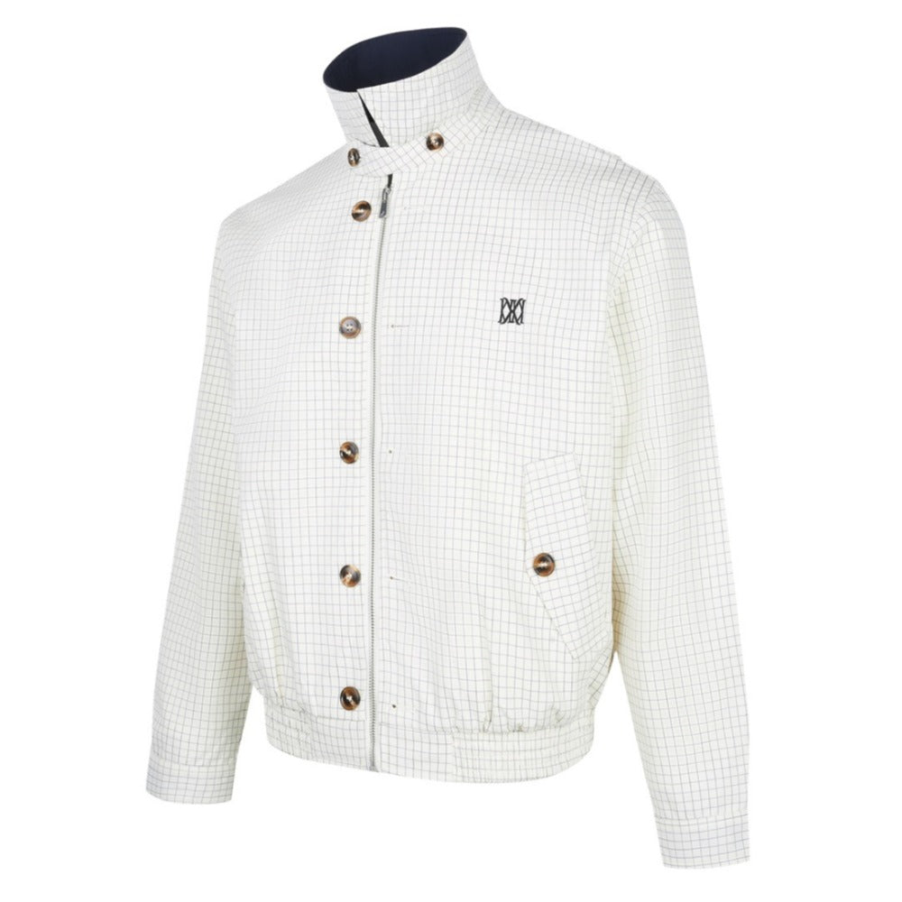 Simple Contrast Collar Plaid Jacket - Thrashink