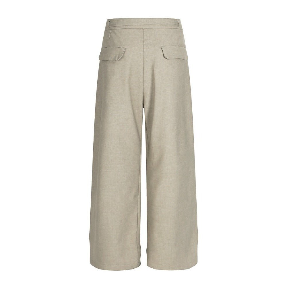 Simple Pleated Casual Suit Pants - Thrashink