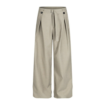 Simple Pleated Casual Suit Pants - Thrashink