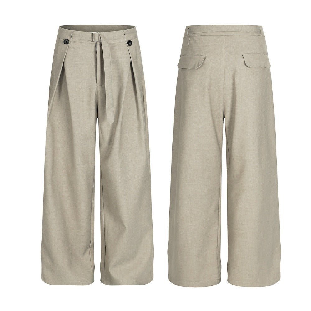 Simple Pleated Casual Suit Pants - Thrashink
