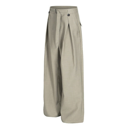 Simple Pleated Casual Suit Pants - Thrashink
