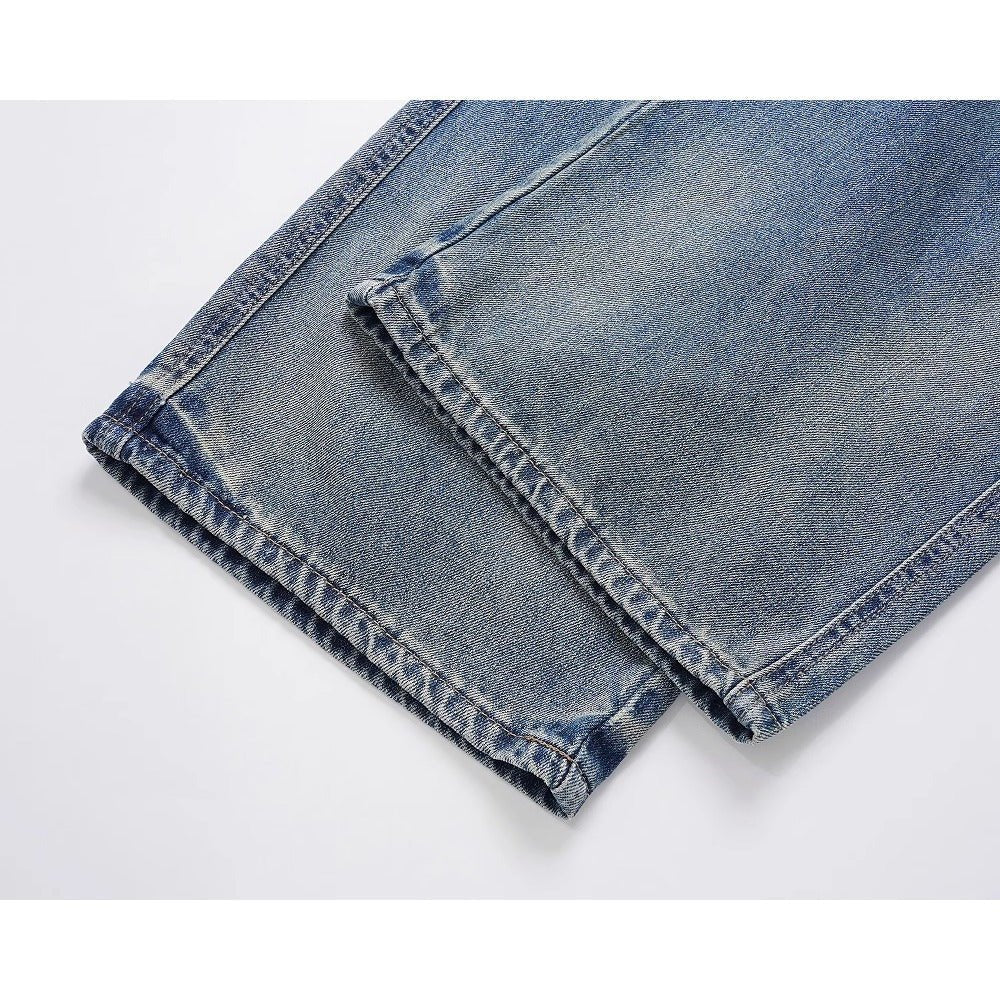 Simple Washed Distressed Jeans - Thrashink