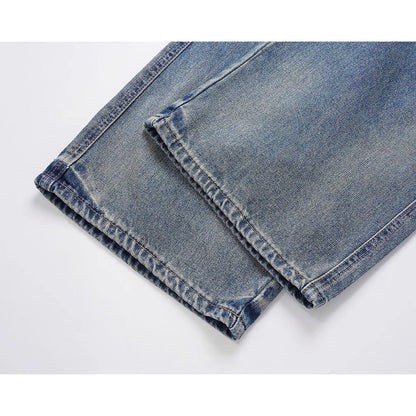 Simple Washed Distressed Jeans - Thrashink