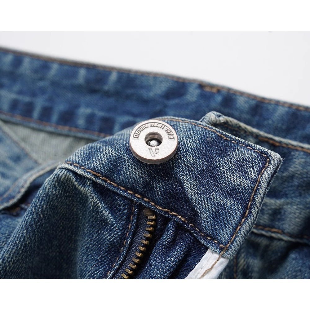 Simple Washed Distressed Jeans - Thrashink