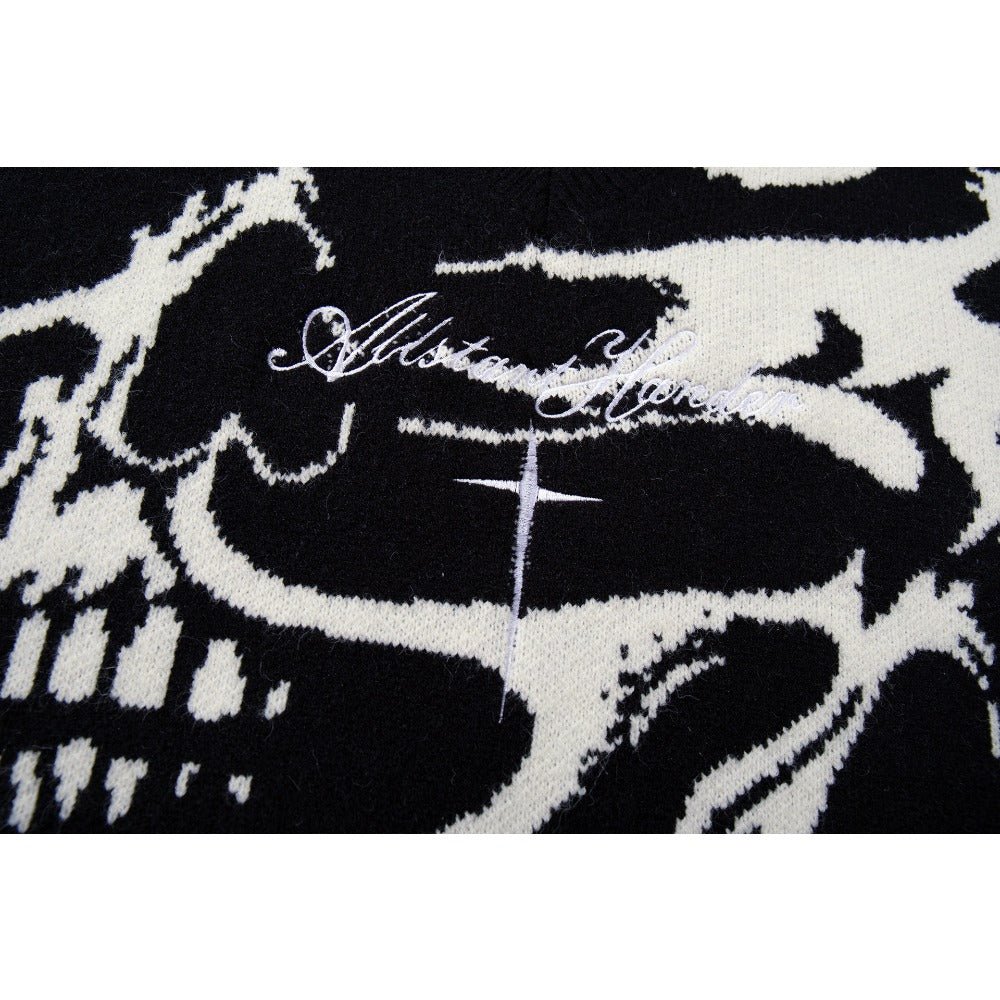 Skull Inferno Ripped Sweater Vest - Thrashink