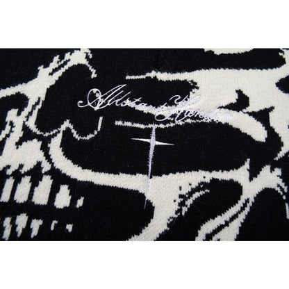 Skull Inferno Ripped Sweater Vest - Thrashink