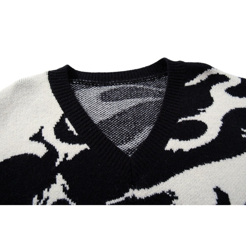 Skull Inferno Ripped Sweater Vest - Thrashink