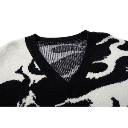 Skull Inferno Ripped Sweater Vest - Thrashink