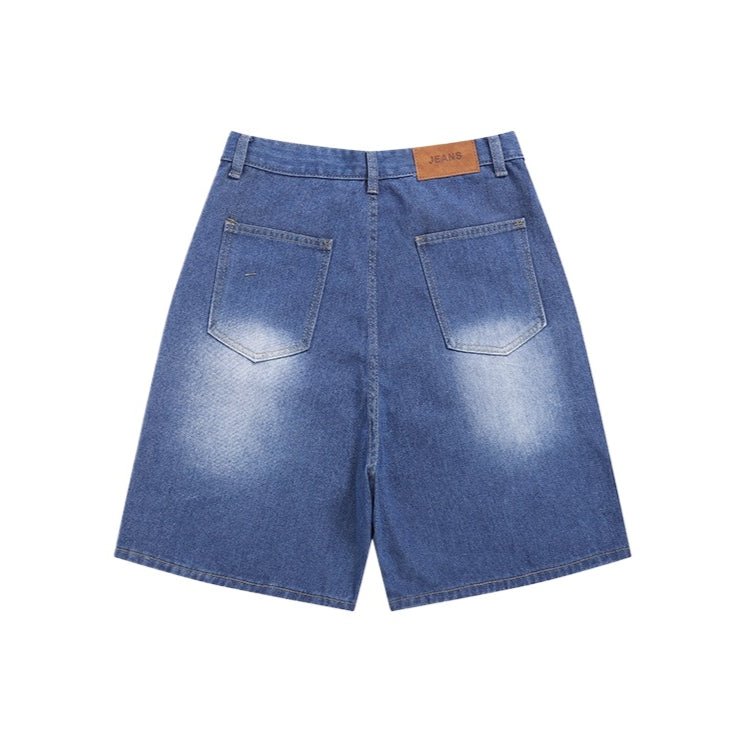Snacks Embroidery Bermuda Denim Shorts - Thrashink