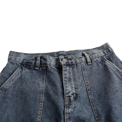 Split Raw Edge Frayed Jeans - Thrashink