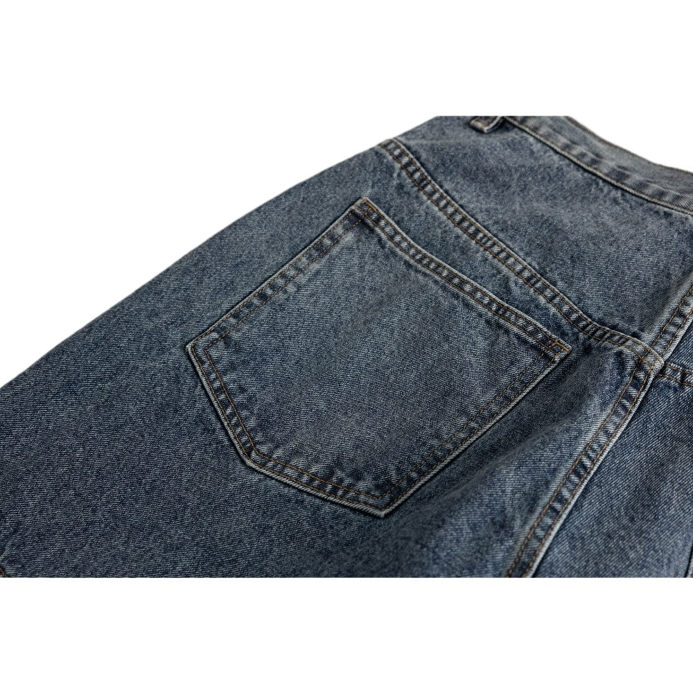 Split Raw Edge Frayed Jeans - Thrashink