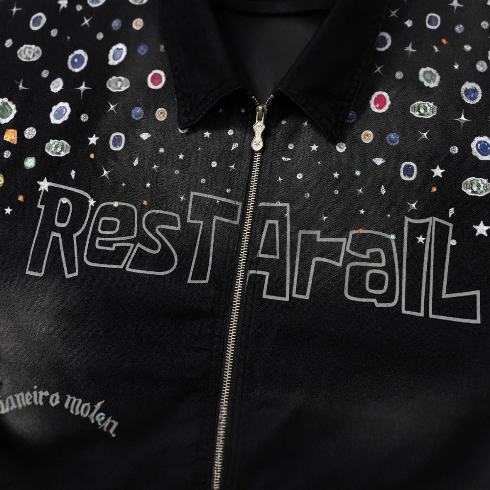 Spray Dyed Ombre Jewel Print Jacket - Thrashink