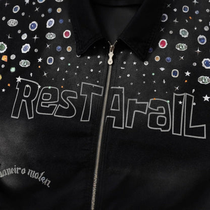 Spray Dyed Ombre Jewel Print Jacket - Thrashink