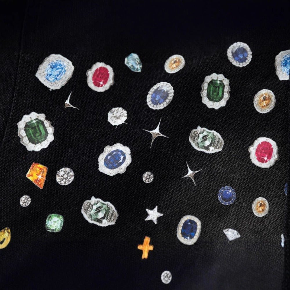 Spray Dyed Ombre Jewel Print Jacket - Thrashink