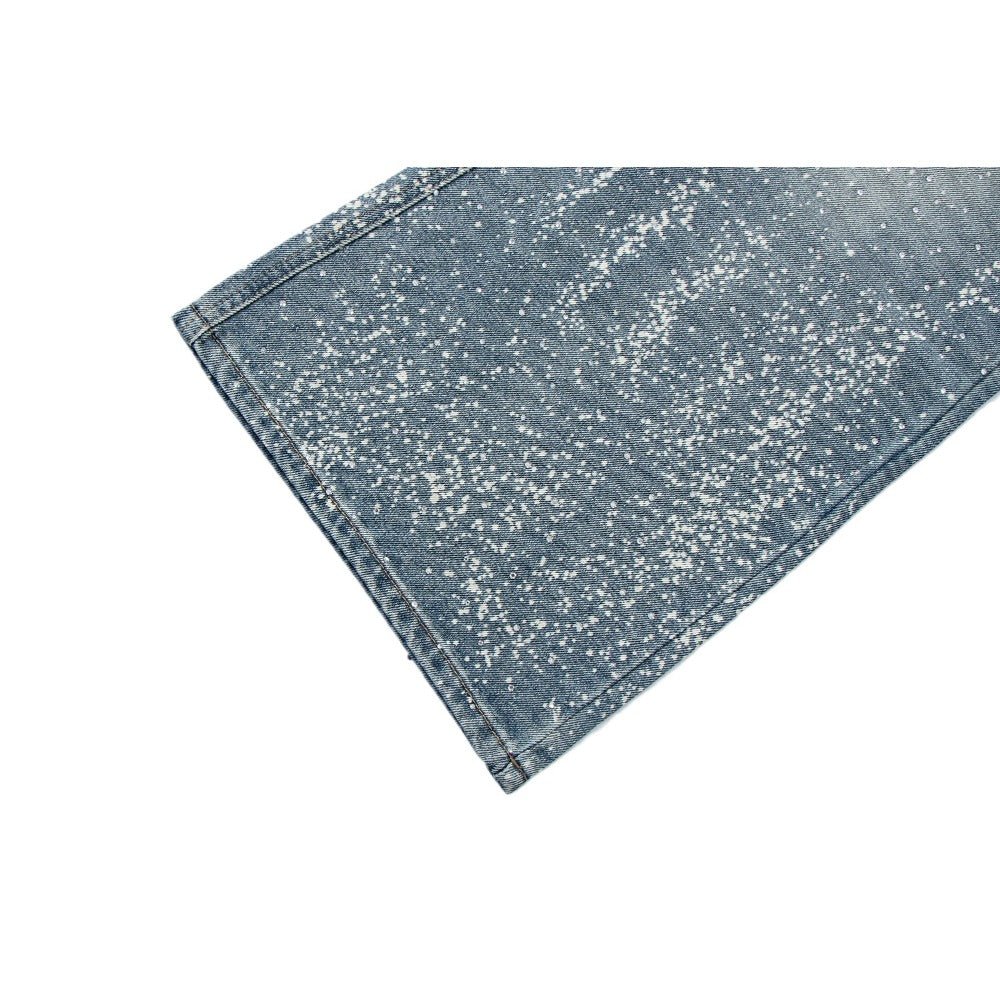 Spray - painted Rhinestone Washed Wide - leg Jeans - Thrashink