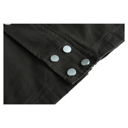Stand - up Collar Rivet - decorated Workwear Jacket - Thrashink