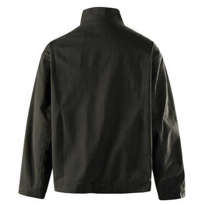 Stand - up Collar Rivet - decorated Workwear Jacket - Thrashink