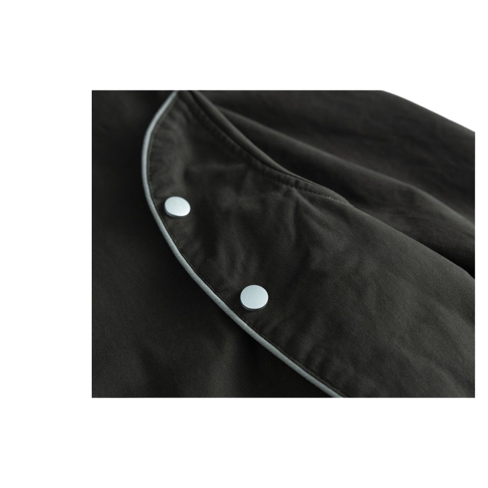 Stand - up Collar Rivet - decorated Workwear Jacket - Thrashink