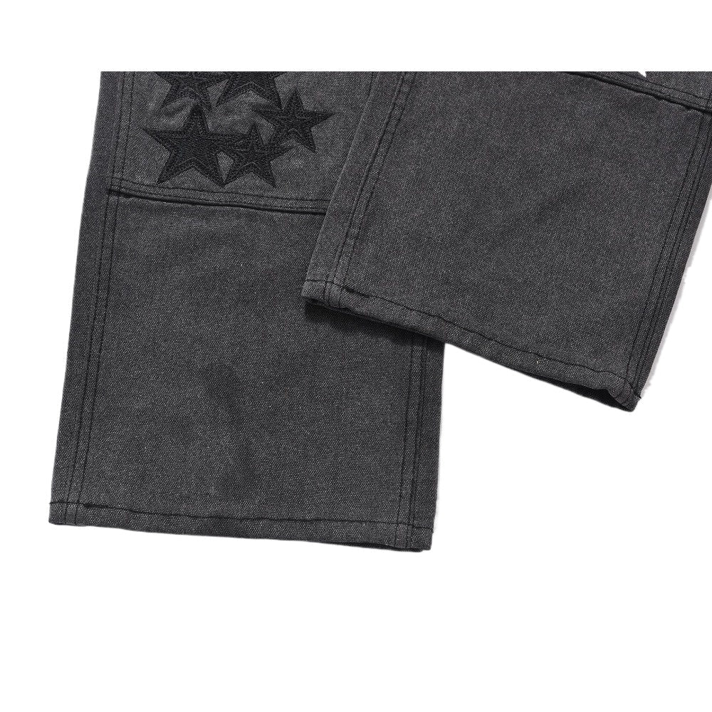 Star Embellished Denim Cargo Pants - Thrashink