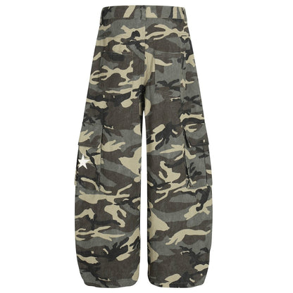 Star - Patch Camo Wide - Leg Cargo Pants - Thrashink