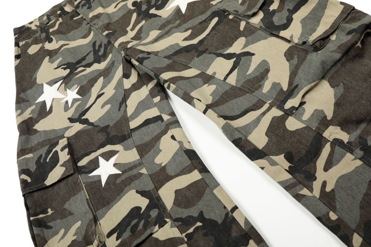 Star - Patch Camo Wide - Leg Cargo Pants - Thrashink