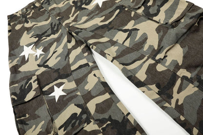 Star - Patch Camo Wide - Leg Cargo Pants - Thrashink