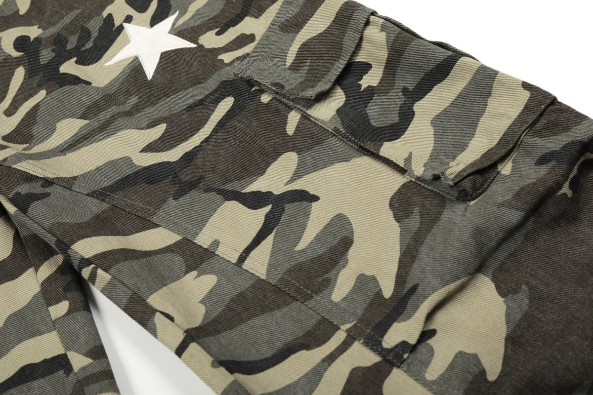 Star - Patch Camo Wide - Leg Cargo Pants - Thrashink
