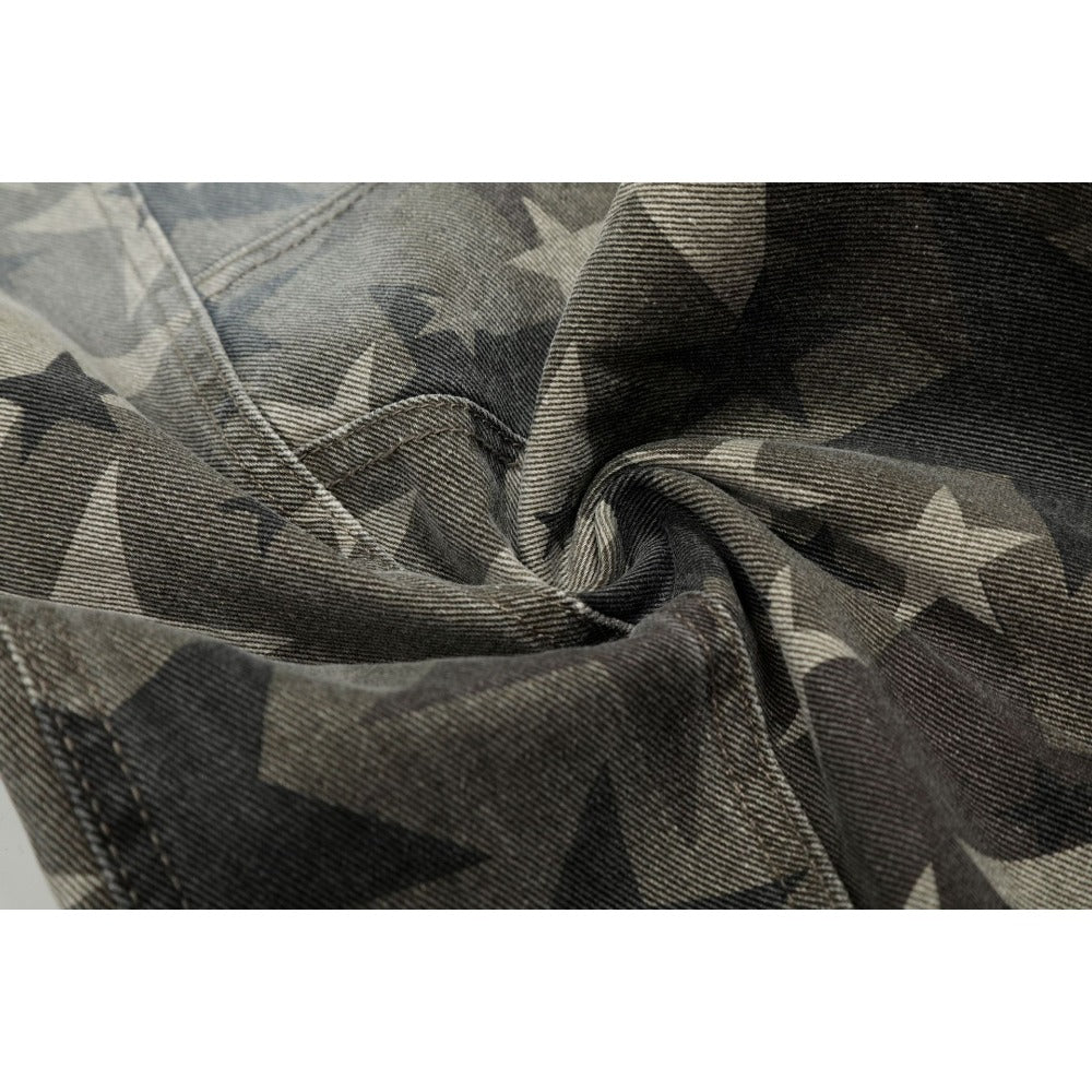 Star Pattern Camo Scimitar Jeans - Thrashink