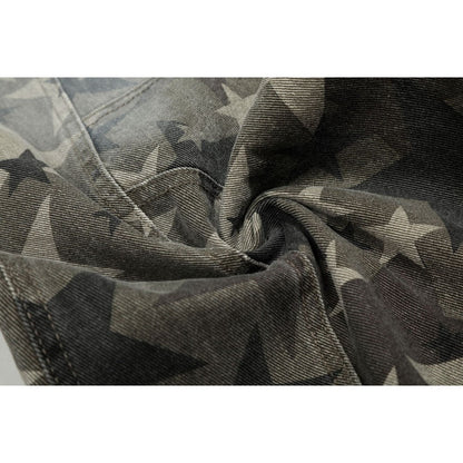 Star Pattern Camo Scimitar Jeans - Thrashink
