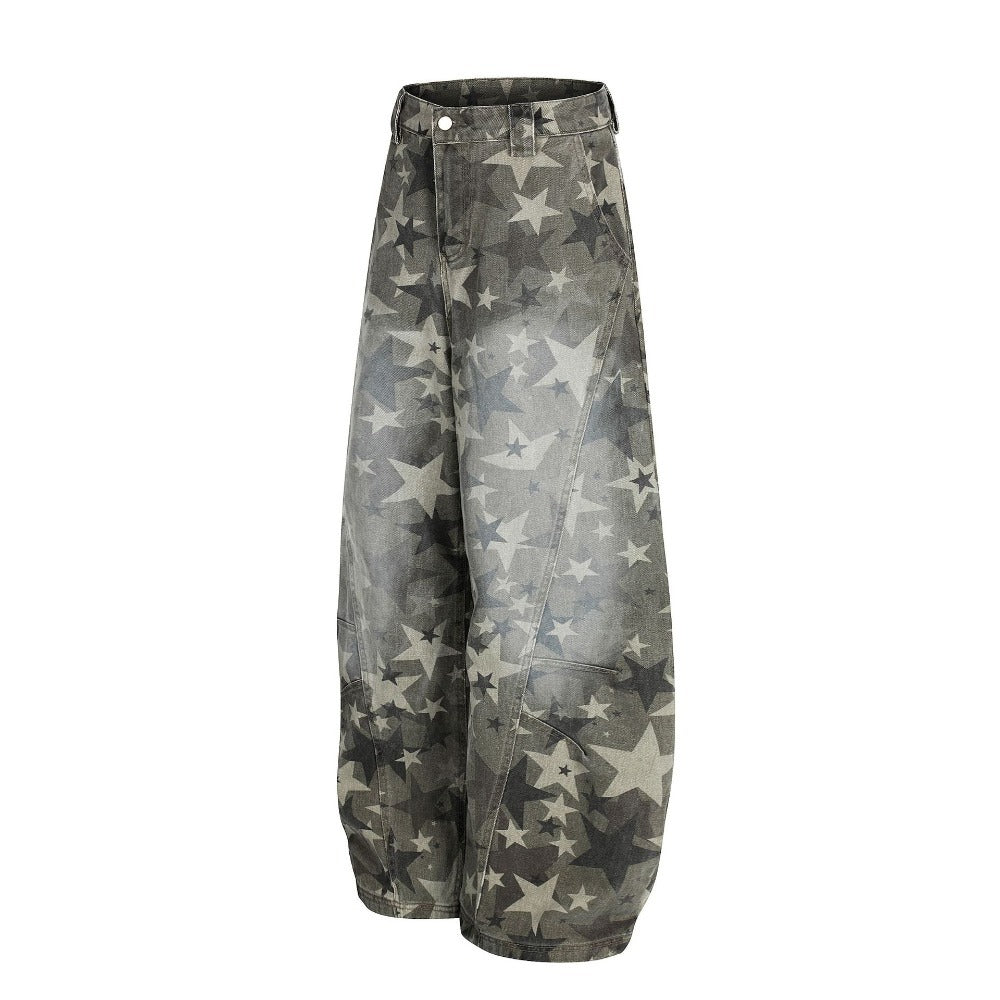 Star Pattern Camo Scimitar Jeans - Thrashink