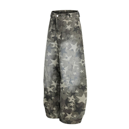 Star Pattern Camo Scimitar Jeans - Thrashink