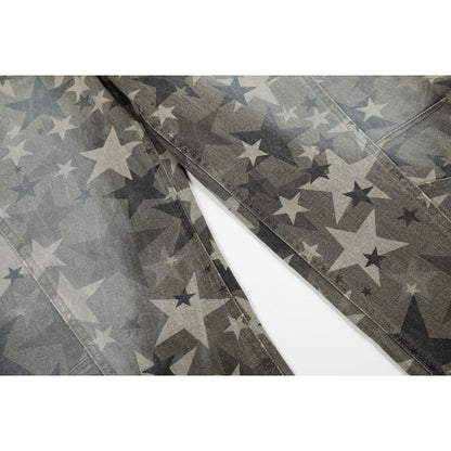 Star Pattern Camo Scimitar Jeans - Thrashink
