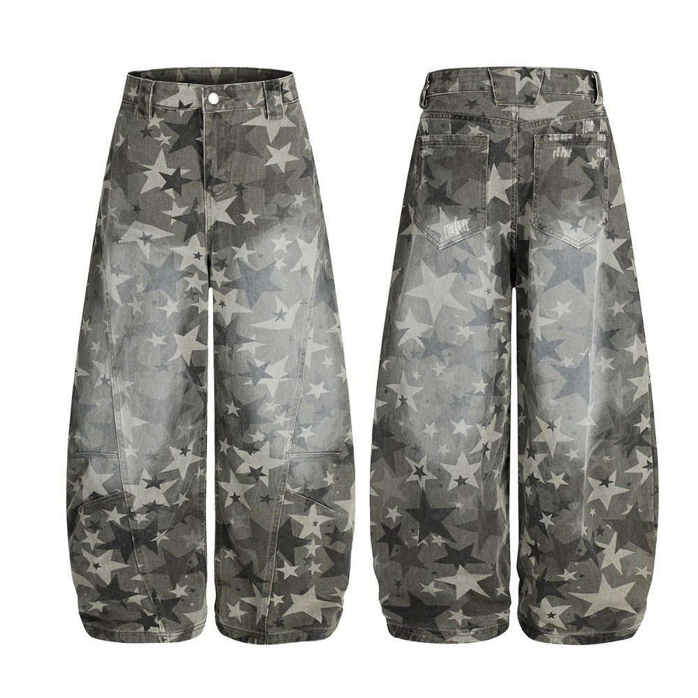 Star Pattern Camo Scimitar Jeans - Thrashink