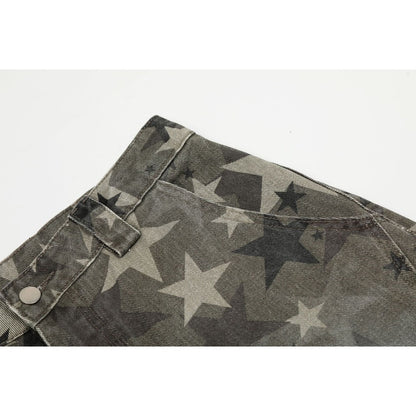 Star Pattern Camo Scimitar Jeans - Thrashink