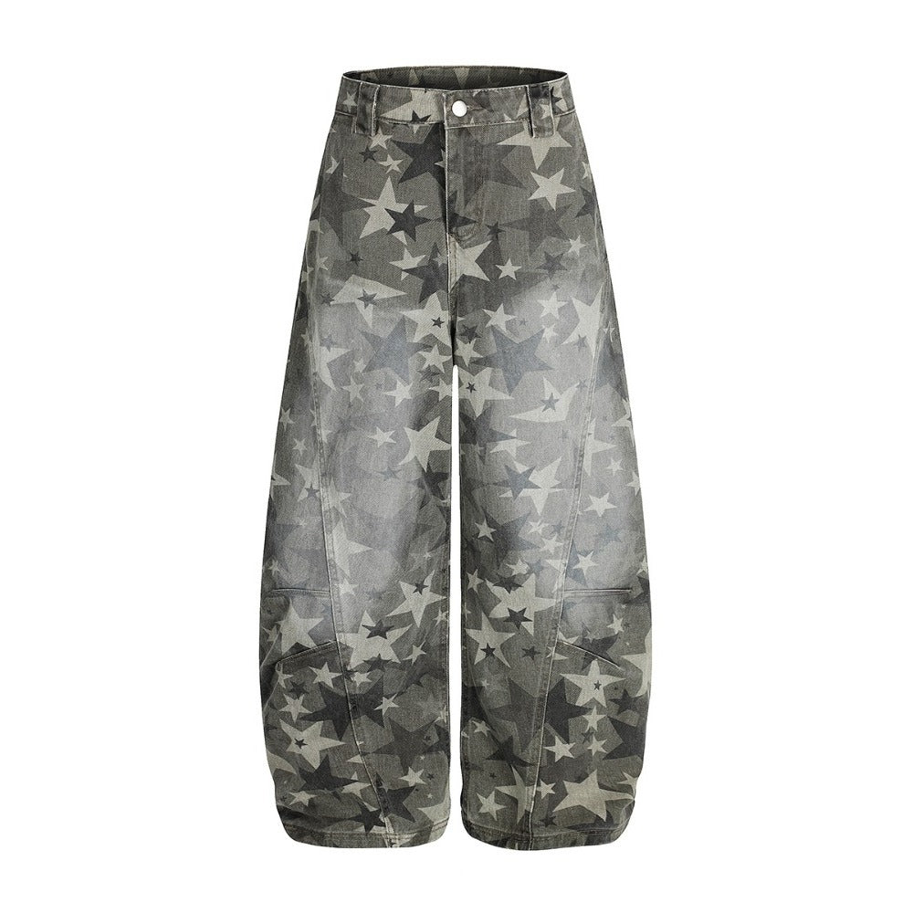 Star Pattern Camo Scimitar Jeans - Thrashink