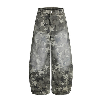 Star Pattern Camo Scimitar Jeans - Thrashink