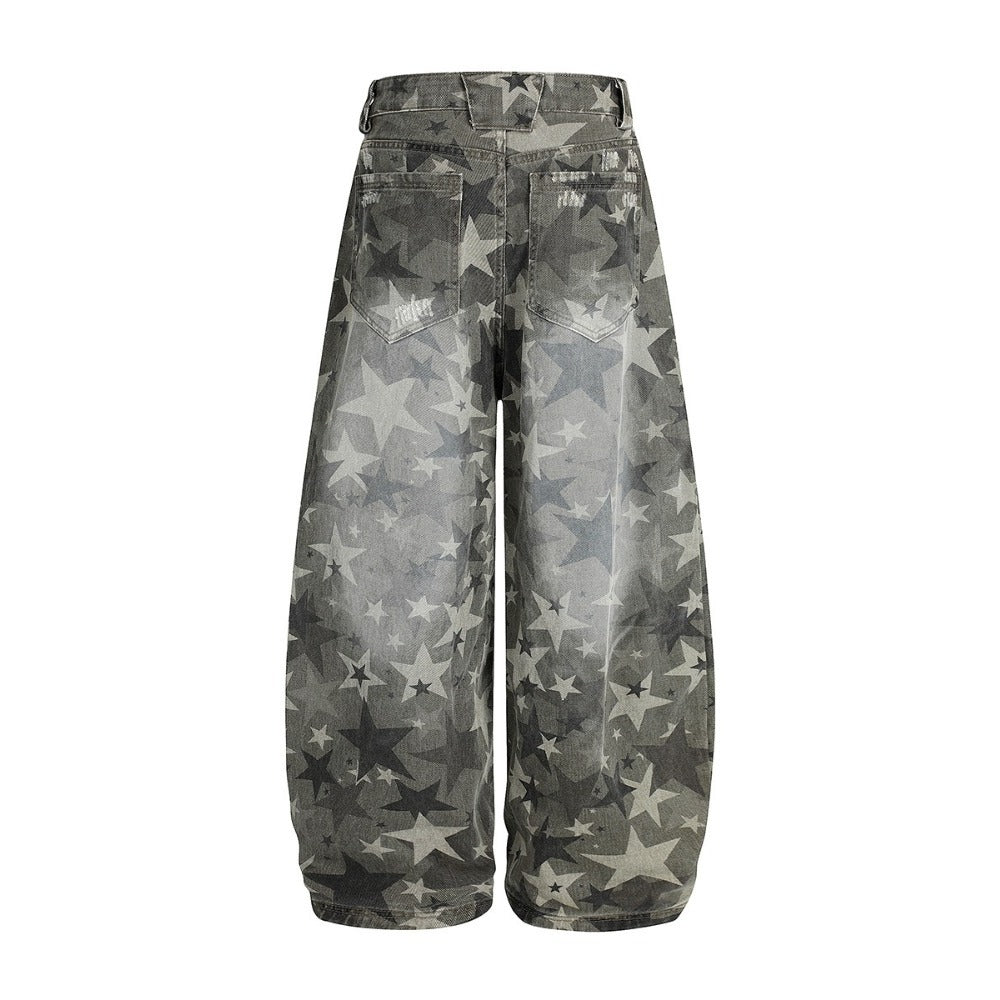 Star Pattern Camo Scimitar Jeans - Thrashink