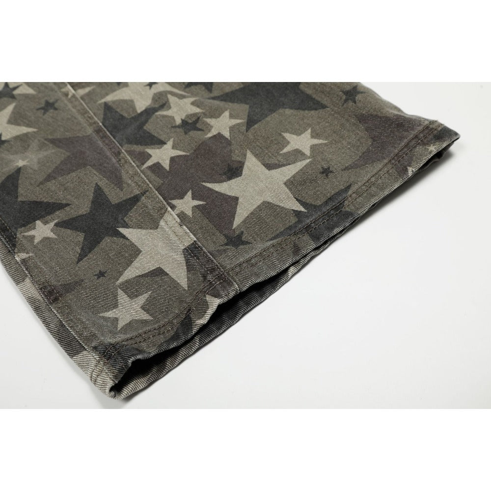 Star Pattern Camo Scimitar Jeans - Thrashink