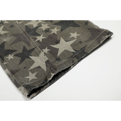 Star Pattern Camo Scimitar Jeans - Thrashink