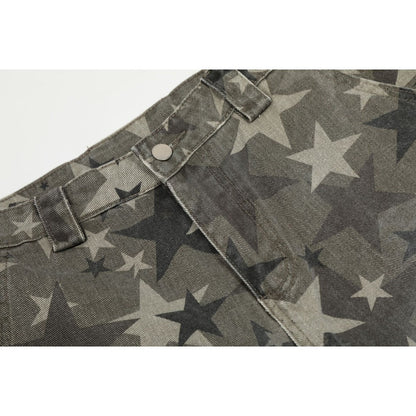 Star Pattern Camo Scimitar Jeans - Thrashink
